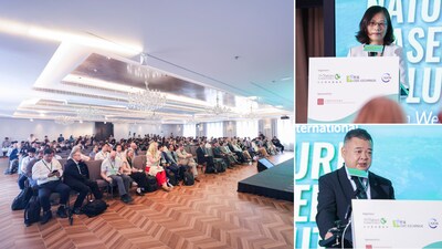 Conference overview at the 2026 Hong Kong International Nature-based Solutions Action Week (left), with Ms Chen Danhong (MNR) (top right) and Mr Gu Zhixin (MNR) (bottom left). Conference overview at the 2026 Hong Kong International Nature-based Solutions Action Week (left), with Ms Chen Danhong (MNR) (top right) and Mr Gu Zhixin (MNR) (bottom left).