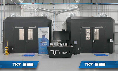 Titomic’s TKF™ 523 and TKF™ 623 cold spray systems installed at the Titomic USA Advanced Manufacturing Center in Huntsville, Alabama, showcasing scalable additive manufacturing capabilities for aerospace, defense, and industrial applications. Titomic’s TKF™ 523 and TKF™ 623 cold spray systems installed at the Titomic USA Advanced Manufacturing Center in Huntsville, Alabama, showcasing scalable additive manufacturing capabilities for aerospace, defense, and industrial applications.