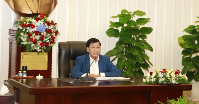 Laos’ President Thongloun Sisoulith has called for stronger action against illegal mining, online scams, drugs and other social problems, officials said.